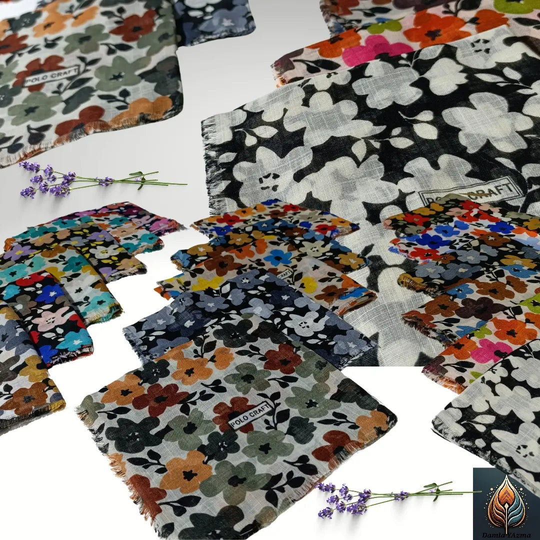 Polocraft flamlı pamuk eşarp