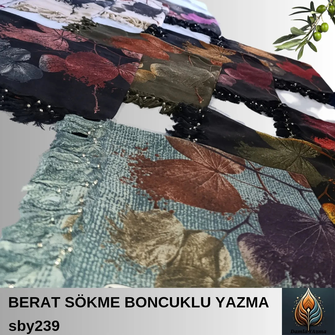 Sökme (çekme) boncuklu yazma batik desen